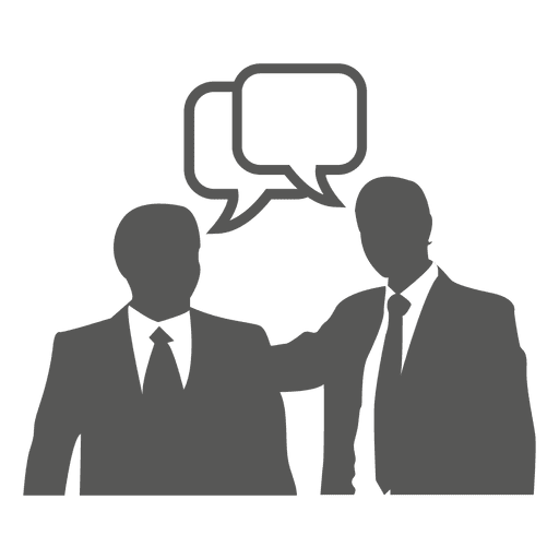 Businessmen with speech boxes PNG Design
