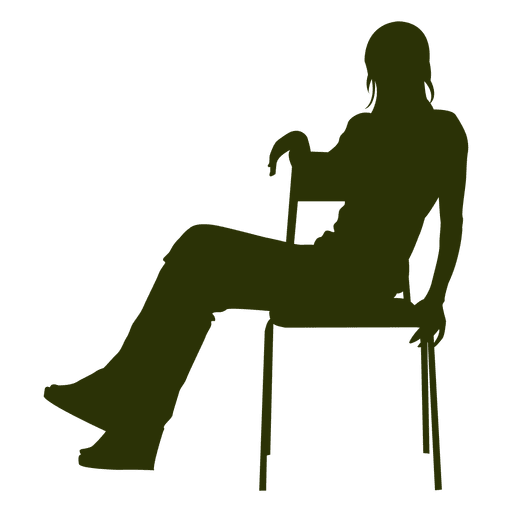 Businesswoman sitting silhouette