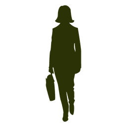 Mujer de negocios ambulante silueta 3 Diseño PNG