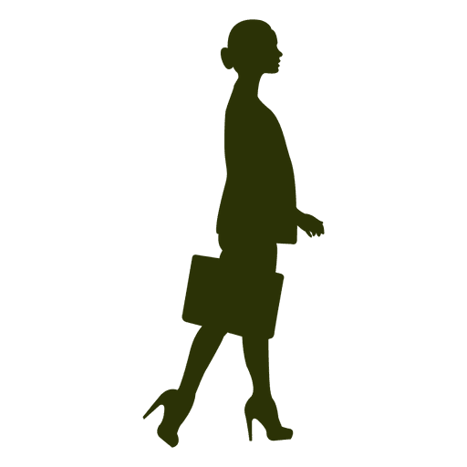 Mujer de negocios ambulante silueta 4 Diseño PNG