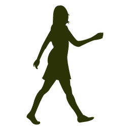 Beschäftigte Mädchen gehen Silhouette PNG-Design