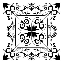 Decoración de rectángulo floral caligráfico Diseño PNG