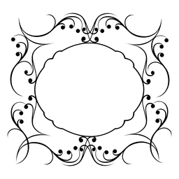 Redemoinhos caligráficos em volta do quadro 2 Desenho PNG