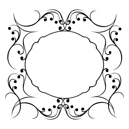 Kalligraphische Wirbel um Rahmen 2 PNG-Design