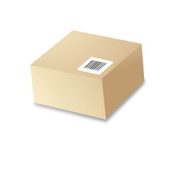 Caixa de papelão com codebars 1 Desenho PNG