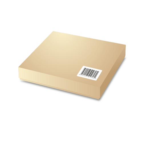 Cardboard packet with codebars 1 PNG Design