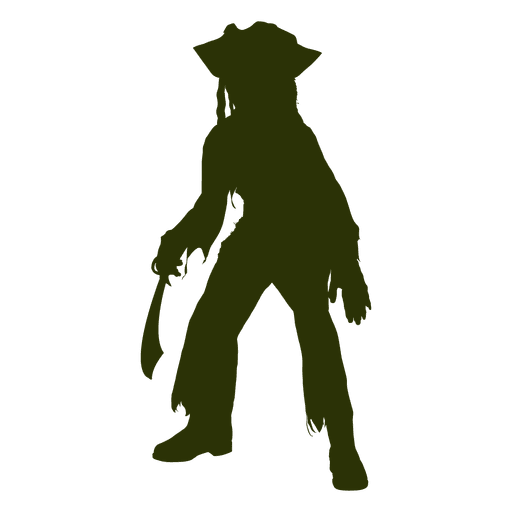 Caribbean pirates character silhouette PNG Design