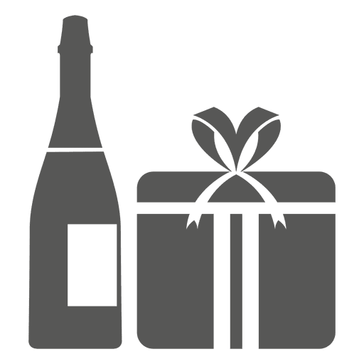 Champagne bottle giftbox icon PNG Design