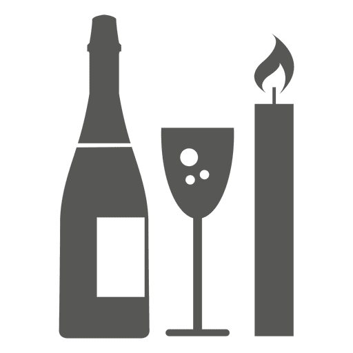 Vela de vidro garrafa de champanhe Desenho PNG