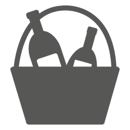 Champagne bottles busket icon PNG Design