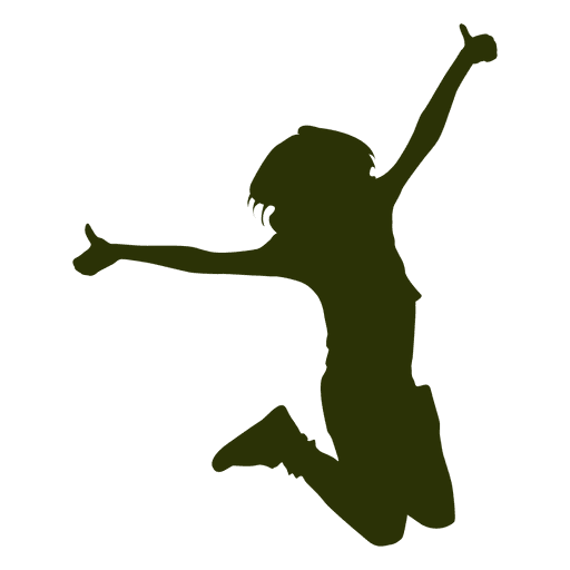 Cheering girl silhouette PNG Design