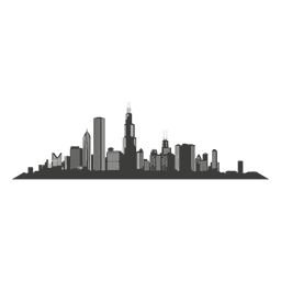 Chicago Skyline Silhouette Transparent Png Svg Vector File