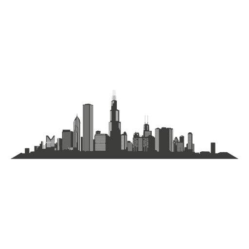 Chicago skyline silhouette - Transparent PNG & SVG vector file