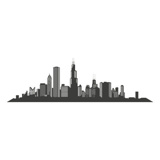 Chicago Skyline Silhouette Transparent Png Svg Vector File