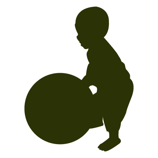 Child playing with big ball PNG Design