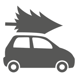 Árbol de navidad en coche Diseño PNG