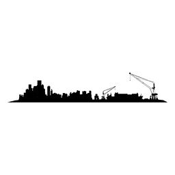 Stadthafenschattenbild PNG-Design