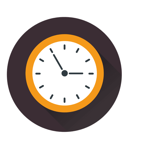 Flat clock circle icon logo PNG Design