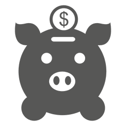Icono de banco de cerdo de inserción de moneda Diseño PNG