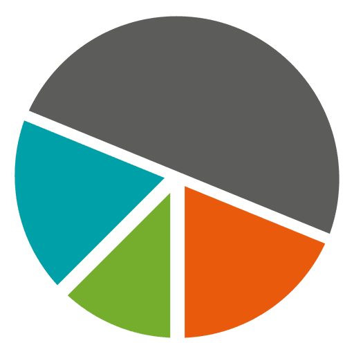 Buntes 4-teiliges Kreisdiagramm PNG-Design