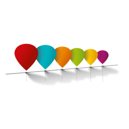 Diagrama infográfico de balões coloridos Desenho PNG