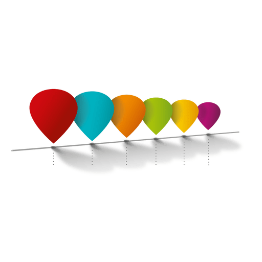 Colorful balloons infographic diagram PNG Design