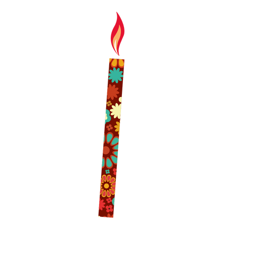 Colorful floral birthday candle - Transparent PNG &amp; SVG vector file