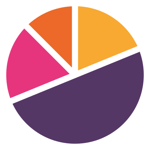 Colorful four parts pie chart - Transparent PNG & SVG vector file