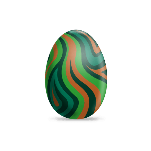 Huevo de pascua de curvas coloridas Diseño PNG