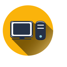 Computer circle icon with drop shadow PNG Design