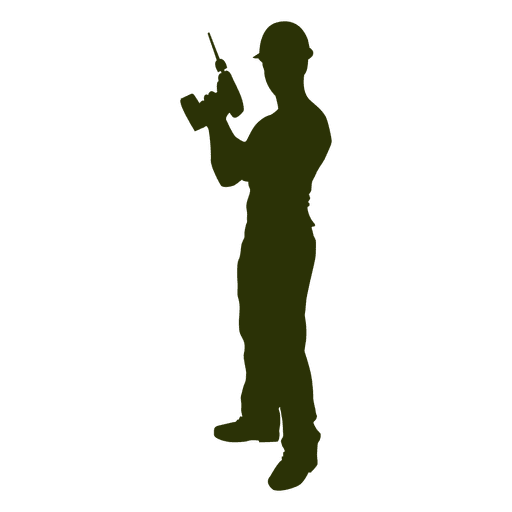 Construction worker silhouette 1 PNG Design