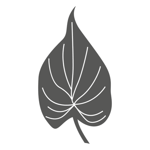Silhueta de folha de esboço de linha cordata Desenho PNG