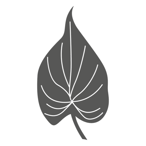 Silueta de hoja de dibujo de línea cordada Diseño PNG