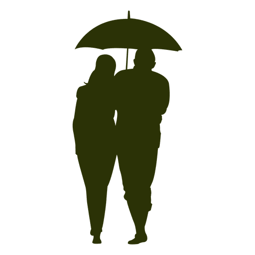 Casal segurando guarda-chuva