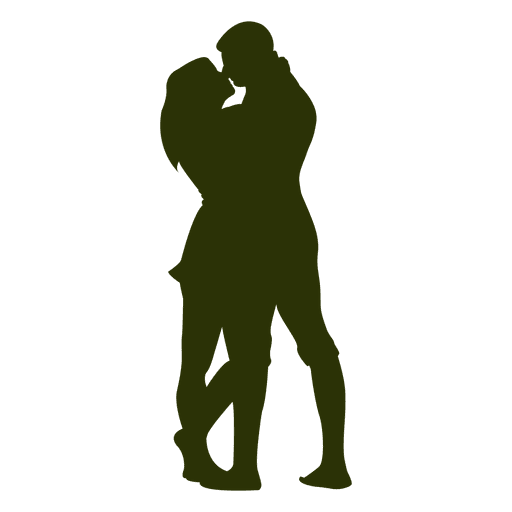 Couple kissing silhouette 6