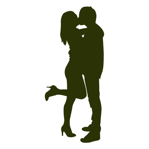 Couple kissing silhouette 7