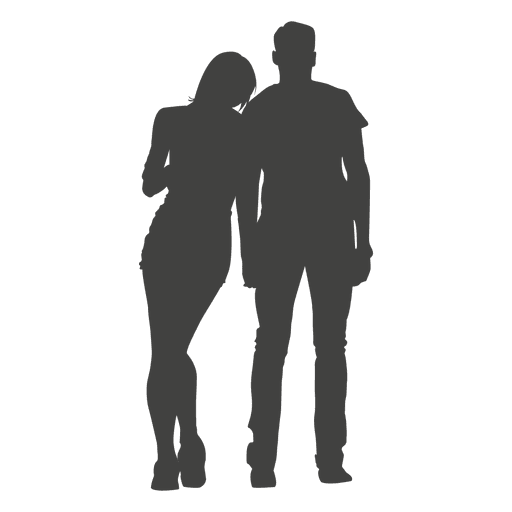 Couple romancing silhouette