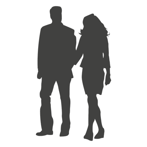 Couple walking holding hands silhouette PNG Design