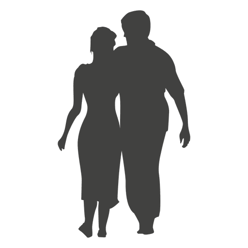 Couple walking silhouette 5 PNG Design