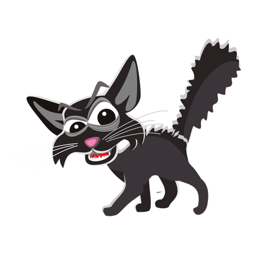 Gruselige Halloween-Katzenillustration PNG-Design