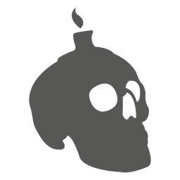 Creepy skull with candle PNG Design