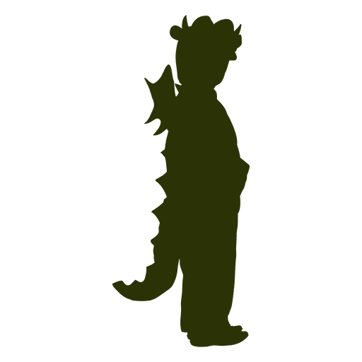 Silueta de niño disfraz de cocodrilo Diseño PNG
