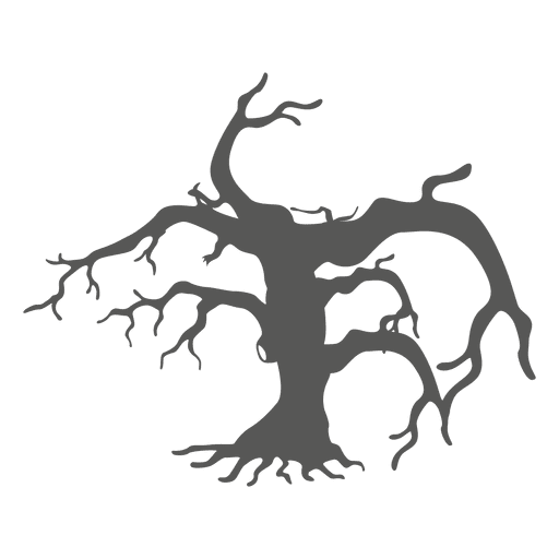 Gekrümmter Spuk-Halloween-Baum PNG-Design