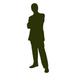 Silhueta de empresário de braços cruzados Desenho PNG