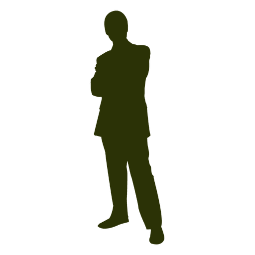Crossed arms businessman silhouette PNG Design