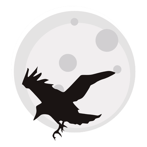 Desenho de corvo e lua