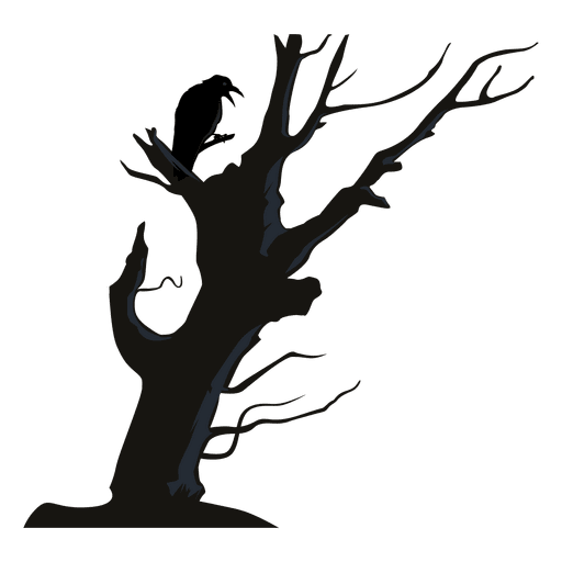 Crow on crooked tree PNG Design