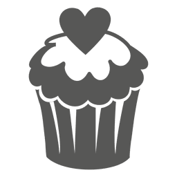 Cup cake with heart PNG Design