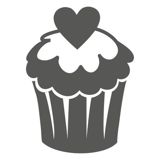 Cup cake with heart PNG Design