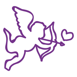 Contorno de anjo Cupido Desenho PNG